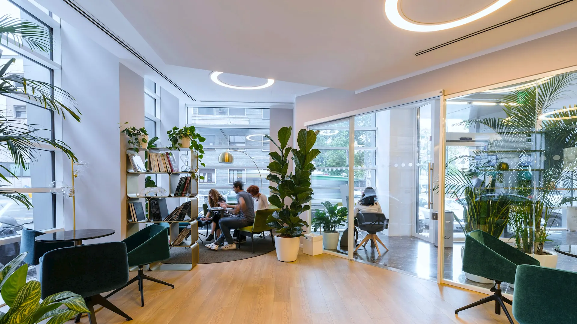 Modern office architecture with a glass facade