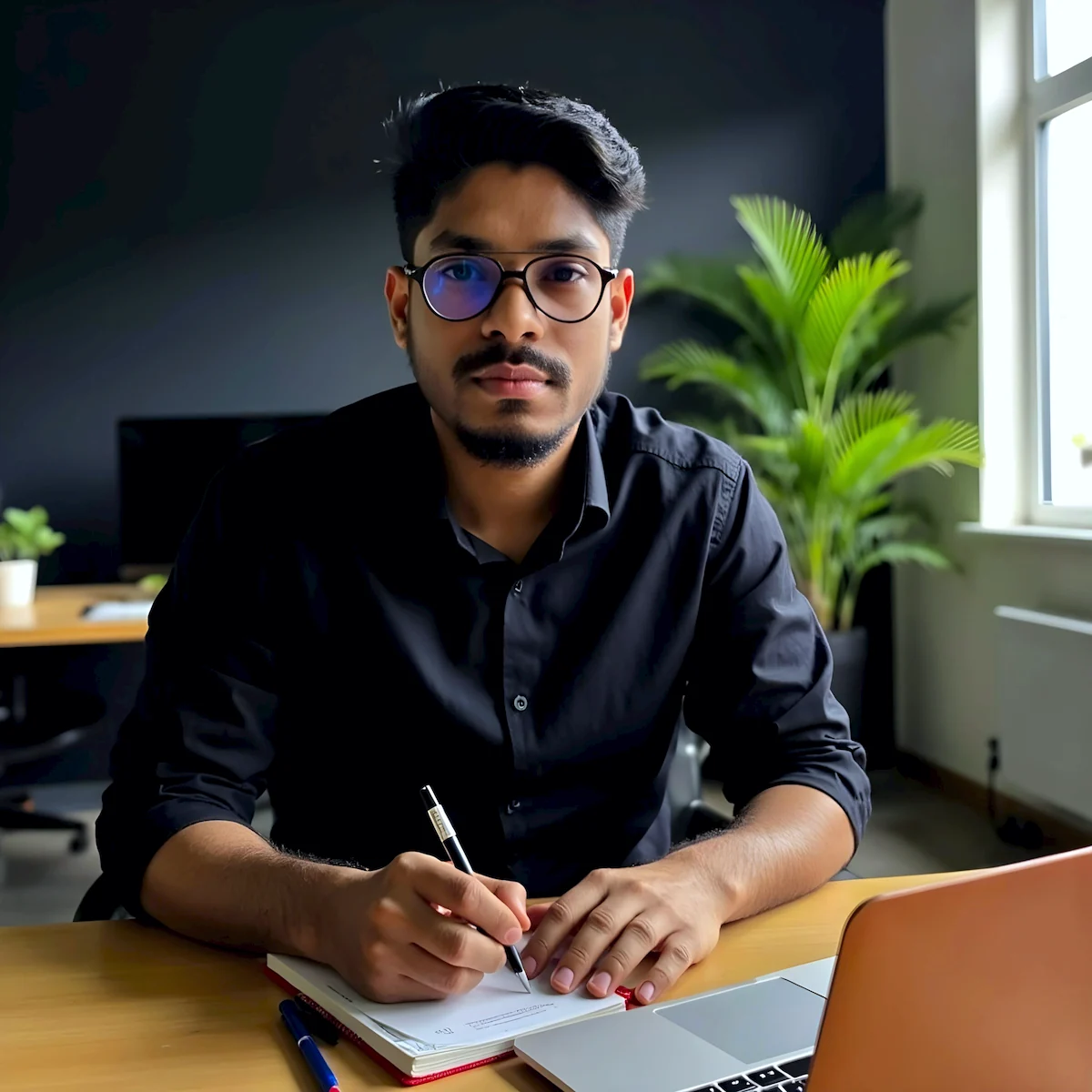 Sales representative planning appointments at a desk